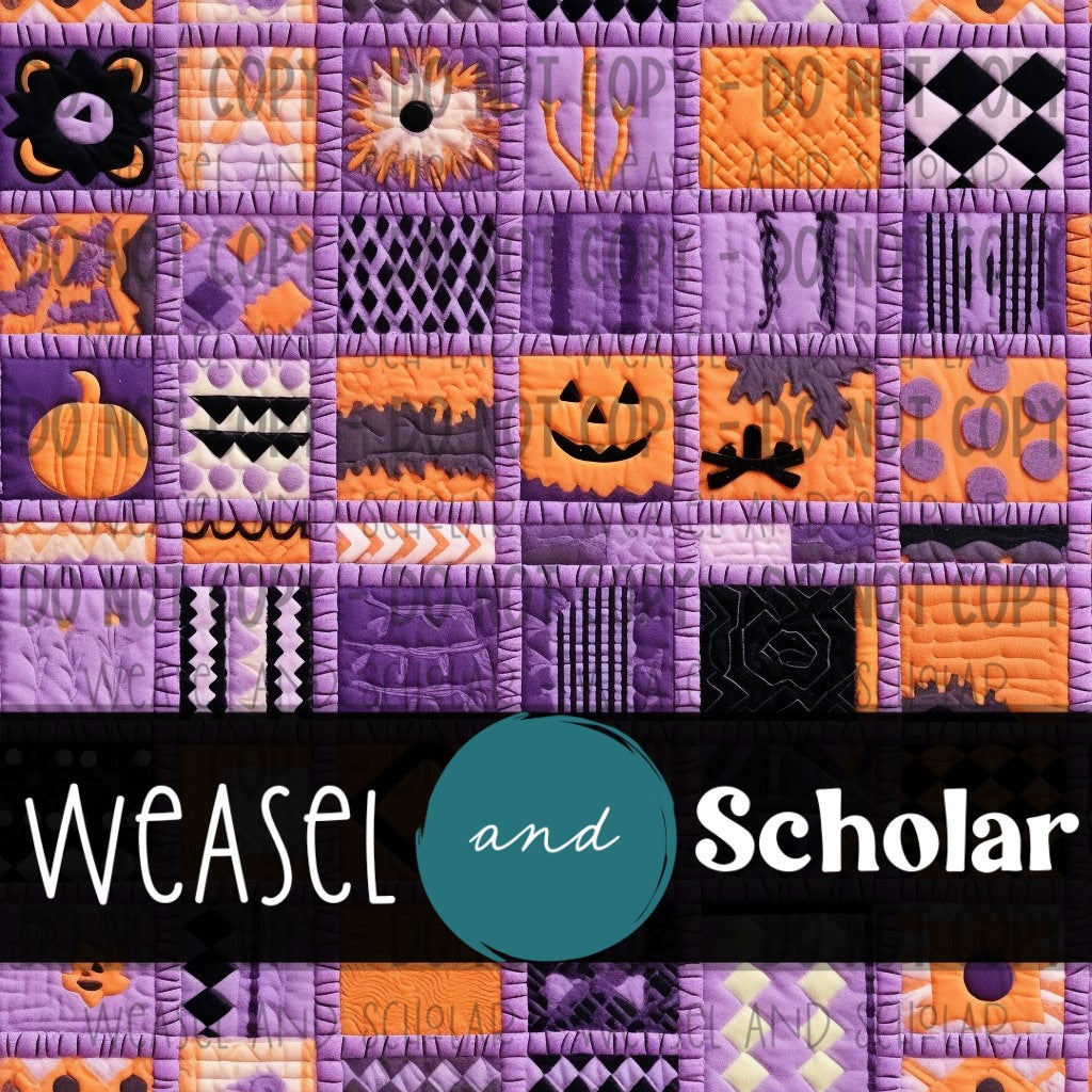 Halloween Quilt Pattern, Nonexclusive 1, Seamless Design