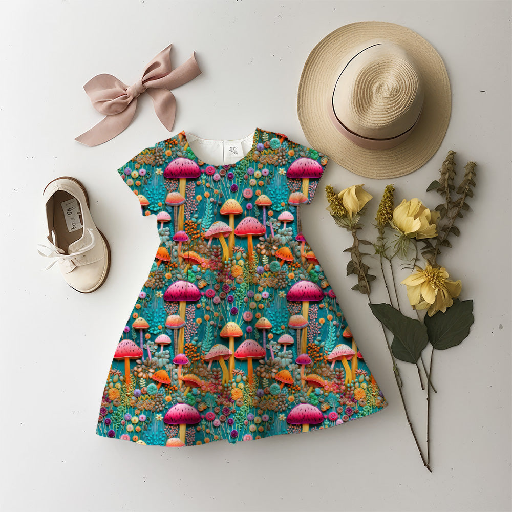 EXCLUSIVE Mushrooms and Flowers Embroidery Pattern, Seamless Design