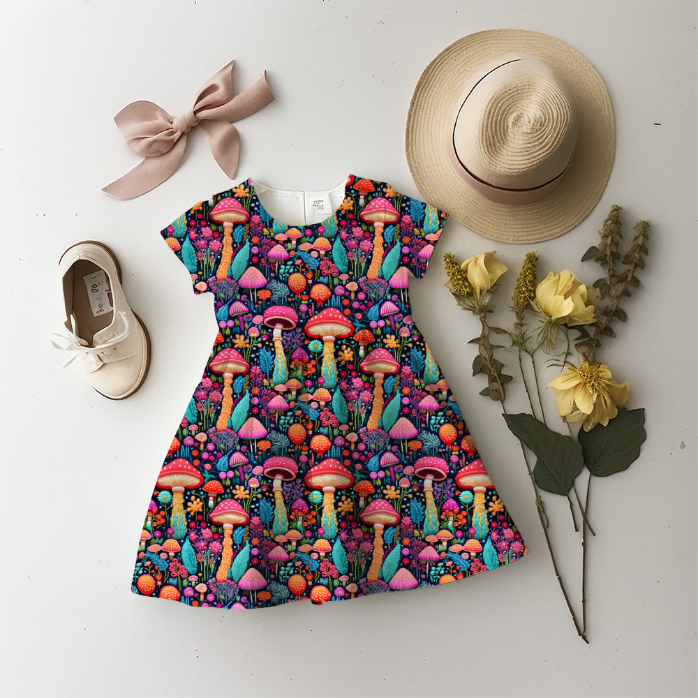 Bright Mushrooms Embroidery Pattern, Seamless Design