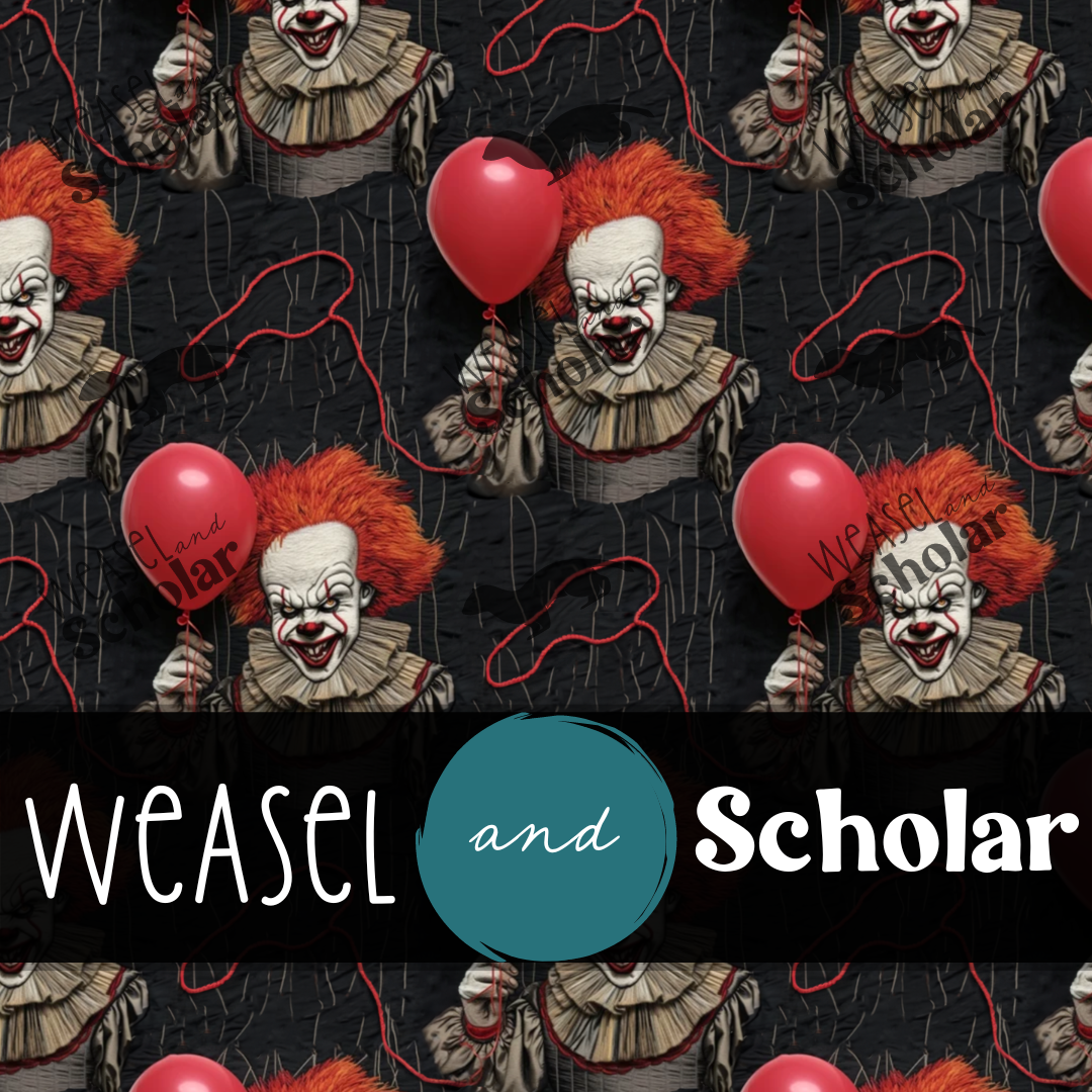 This Clown Ruined My Childhood, Embroidery Seamless Pattern, Digital Paper File, Tileable