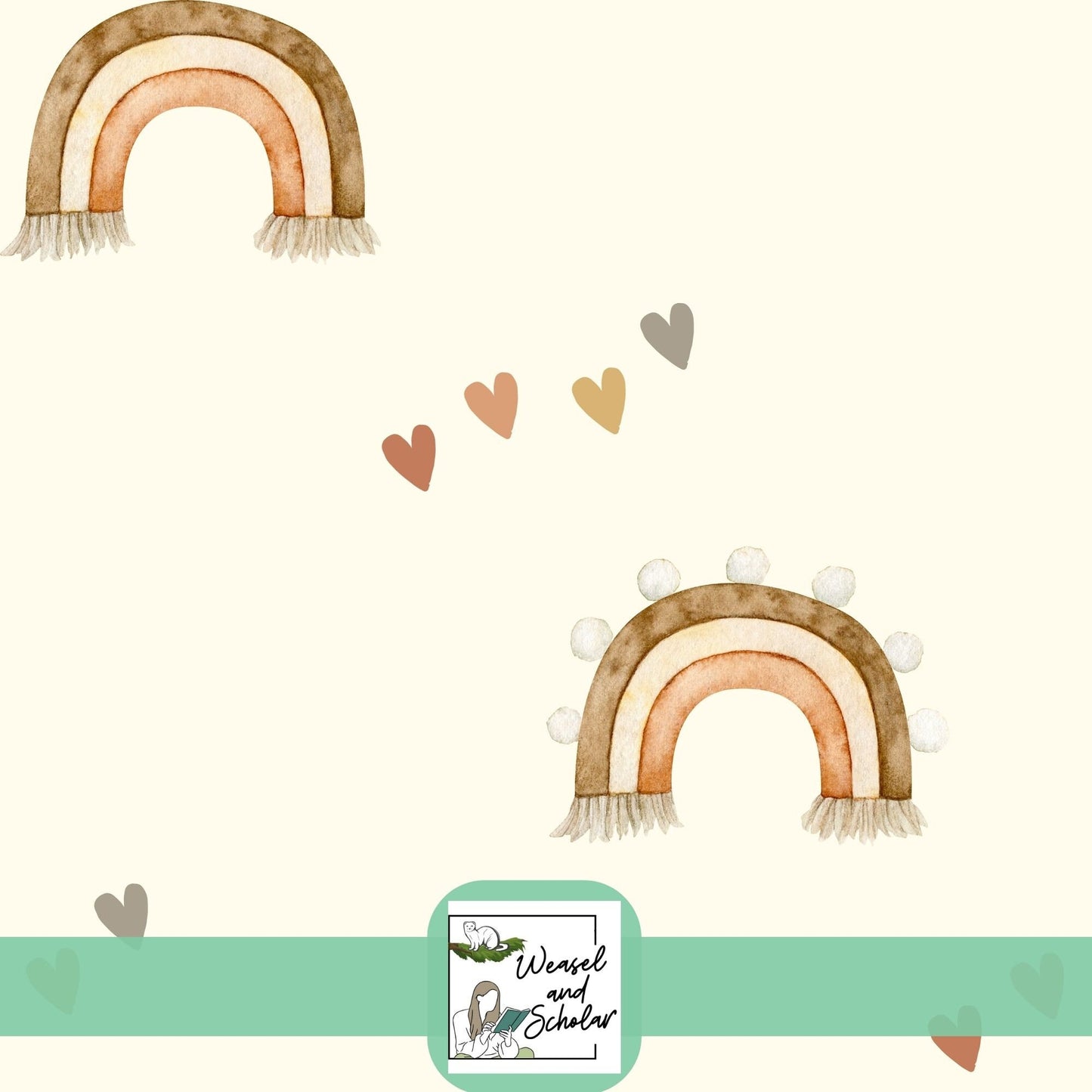 Nursery Rainbow Pattern, Seamless Digital File, Repeating, Tileable