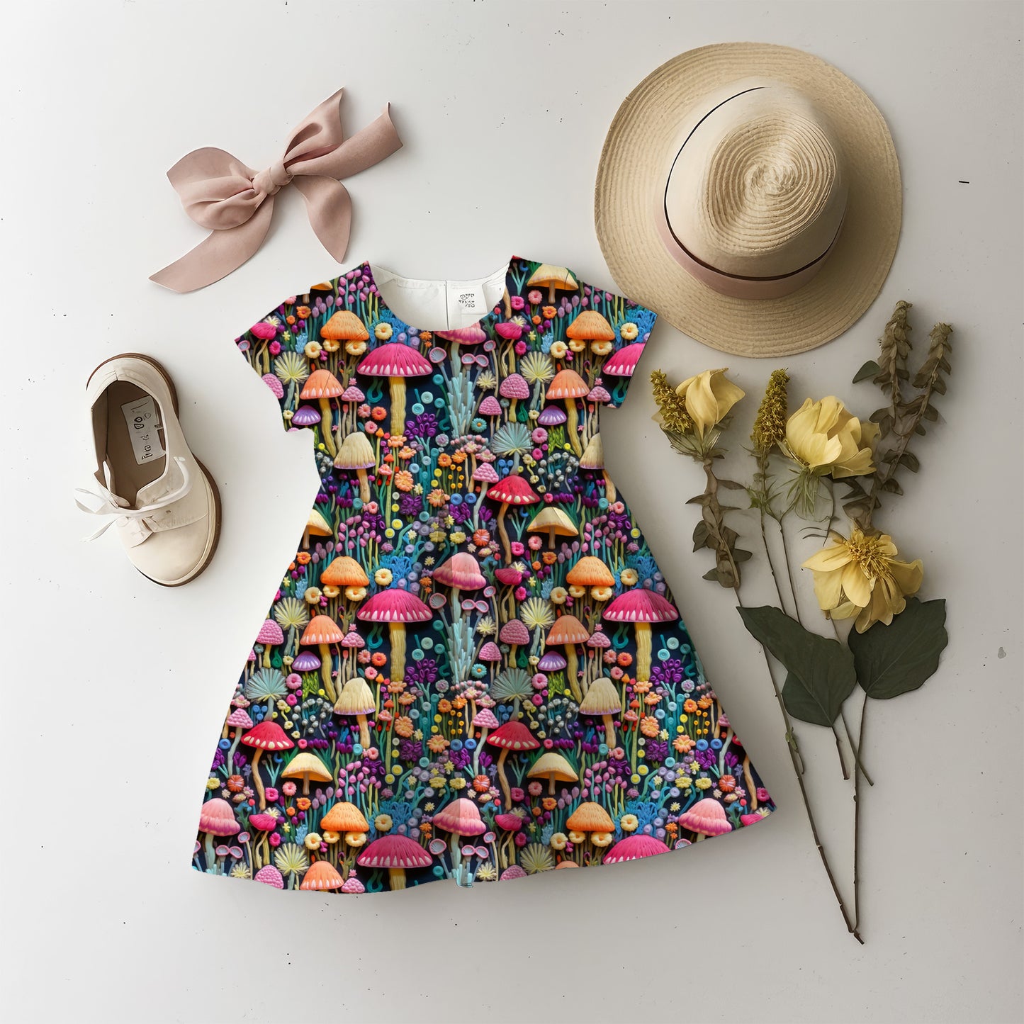 EXCLUSIVE Mushroom Forest Embroidery Pattern, Seamless Design
