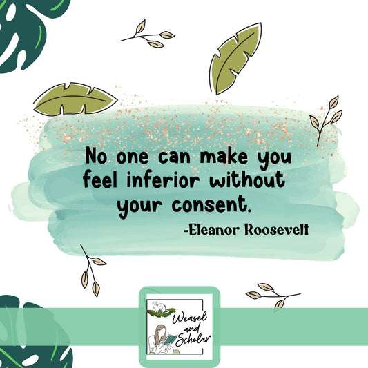 Don't Feel Inferior, Seamless Digital File, Eleanor Roosevelt Motivational Quote, Inspirational Quote