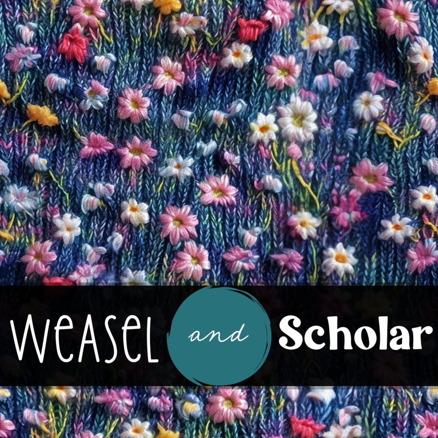 Knit 3D Flowers, Seamless Pattern, Digital Paper File, Tileable